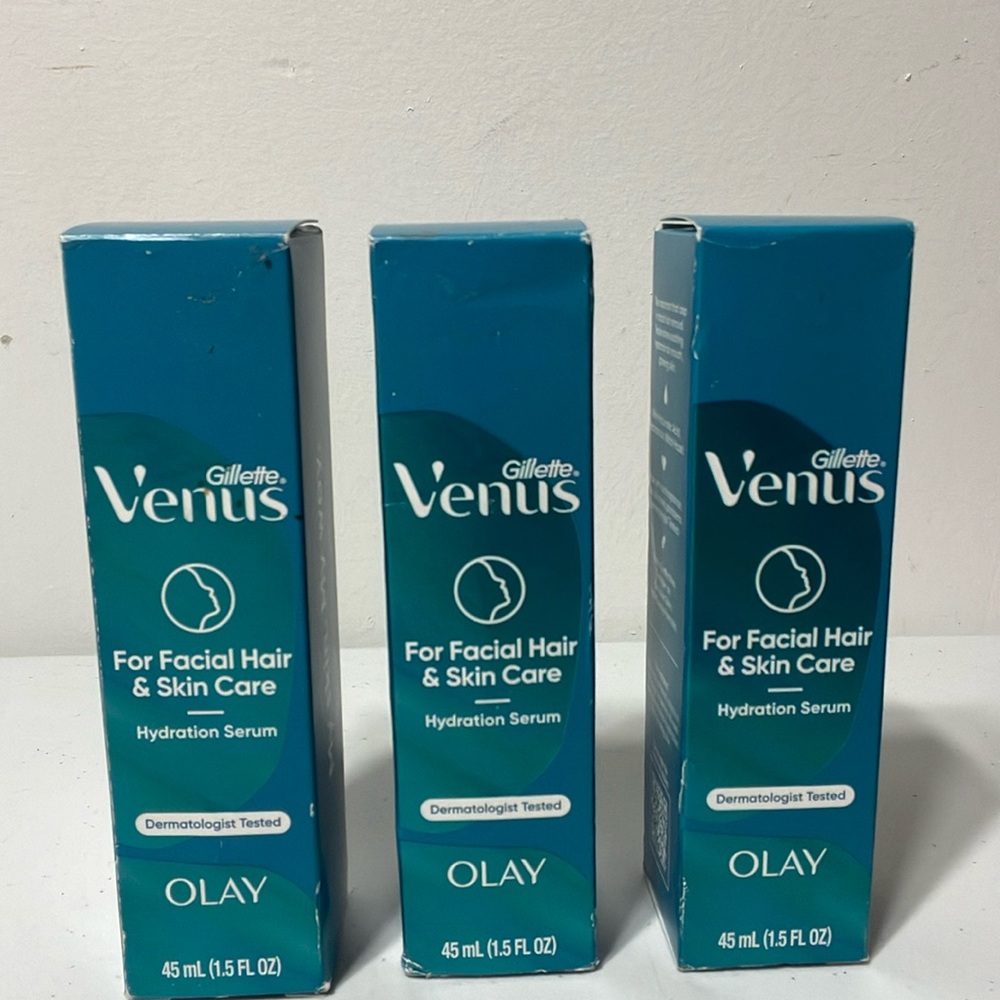 3 Pack Gillette Venus Hydration Serum for Facial Hair & Skin Care - 1.5 fl oz